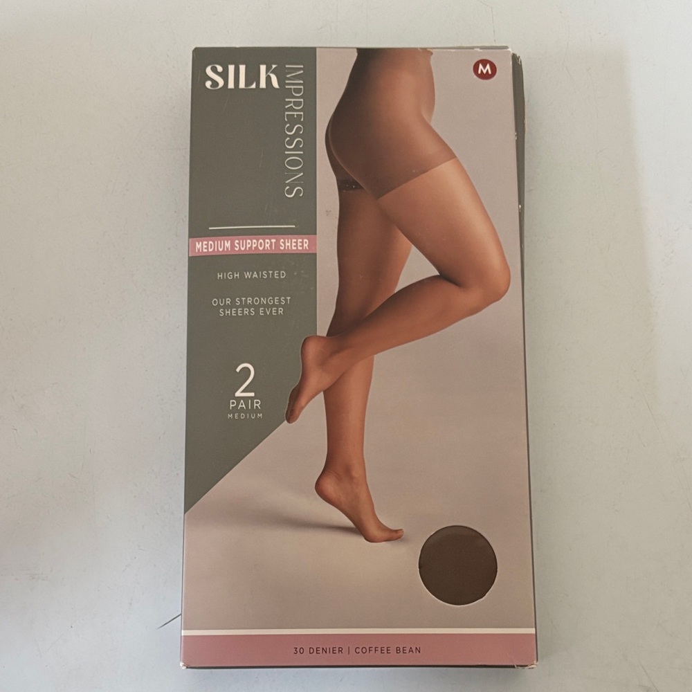Impressions Men Medium Support Sheer Tights — Coffee Bean